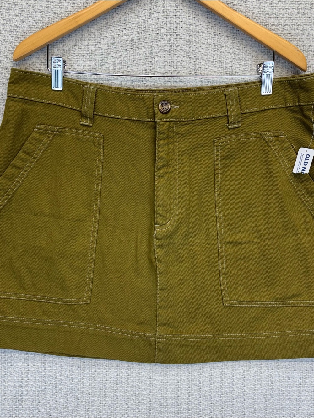 Olive Green Women's Utility Mini Skirt